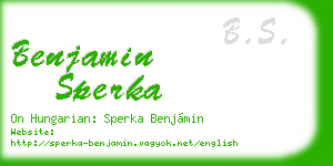benjamin sperka business card